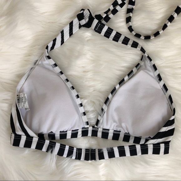 ROXY Swim Black and White Swim Top - C3 - Picture 3 of 8